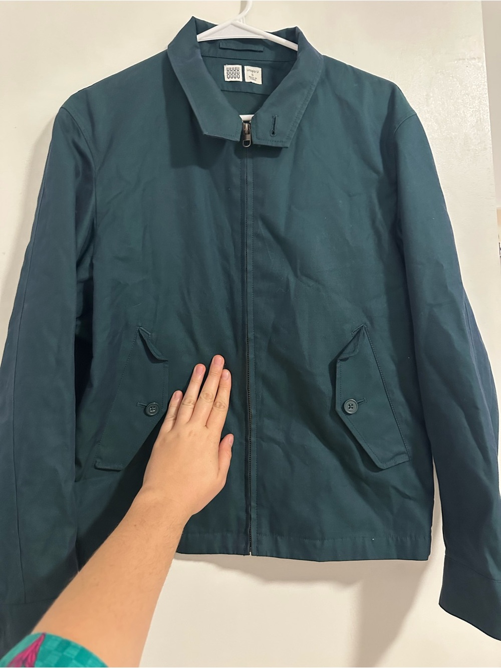 Uniqlo Men's Dark Teal Bomber Jacket